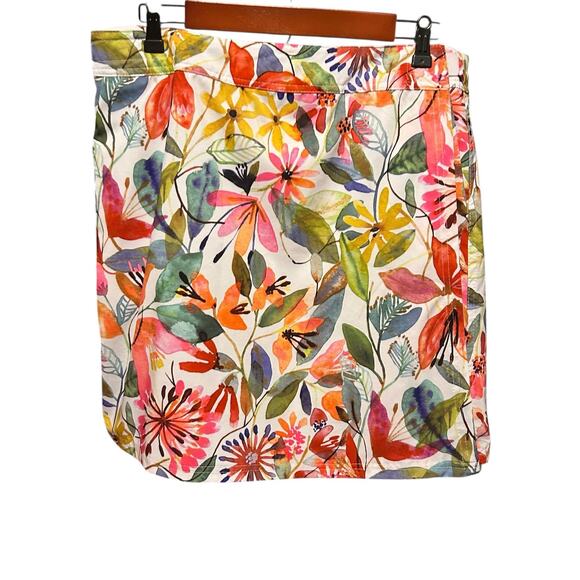 Rip Skirt Women Ruby Sky Wrap Mini Skirt L Floral‎ Tropical Beachy Cruise Resort - Picture 1 of 8